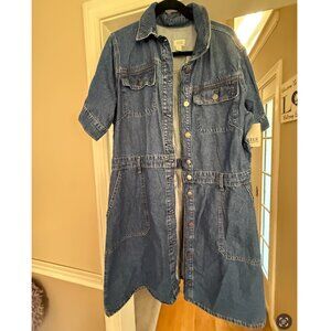 Ana Denim Button Up Dress Size XL NEW WITH TAGS